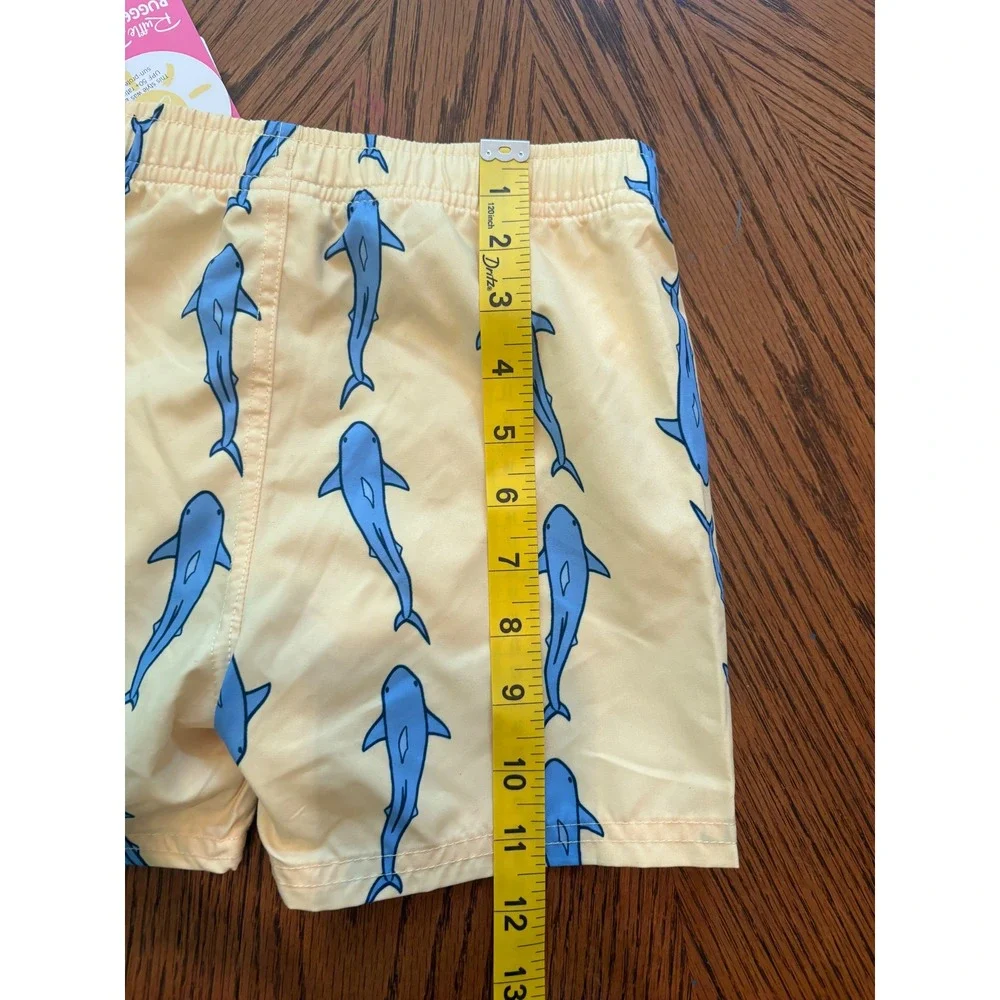 RuggedButts Boys Yellow Shark Jawsome Swim Trunks‎ UPF 50+